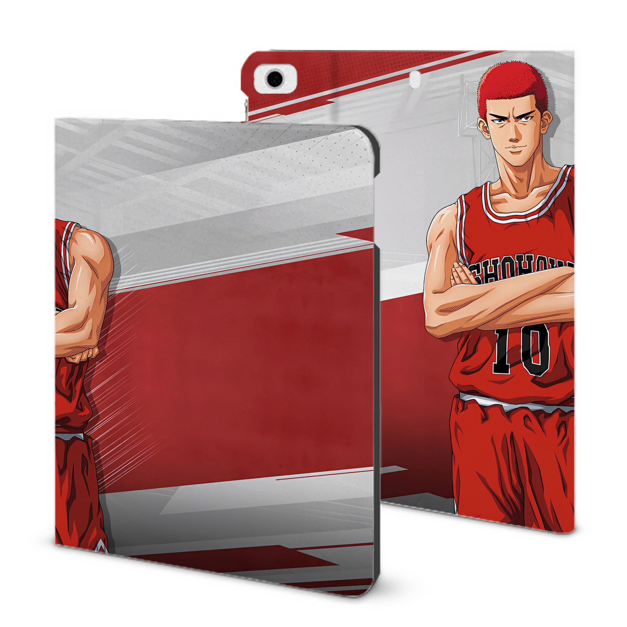 （画像用） SLAM DUNK／スラムダンク IPad ケース ブック型 PUレザー TPU 耐衝撃 軽量 薄型 ペン収納なし 全面保護 IPad 各モデル対応